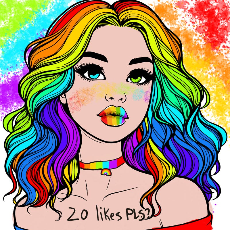 realistic girl with wavy hair and lips