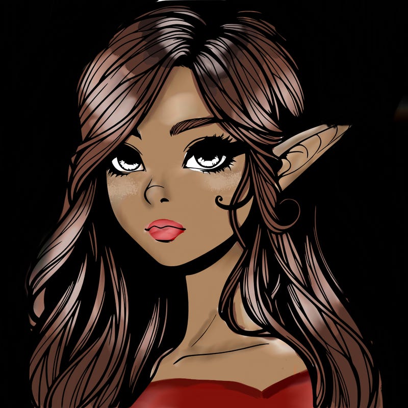 elf girl realistic dark fantasy