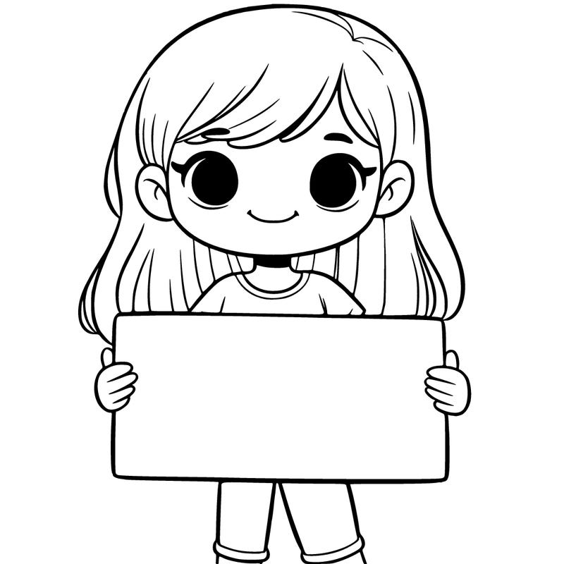 girl holding lank sigh