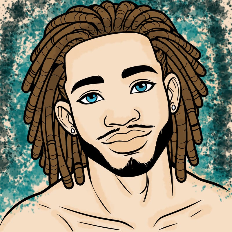 beautiful african american man with dreads