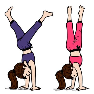 girl doing hand stand