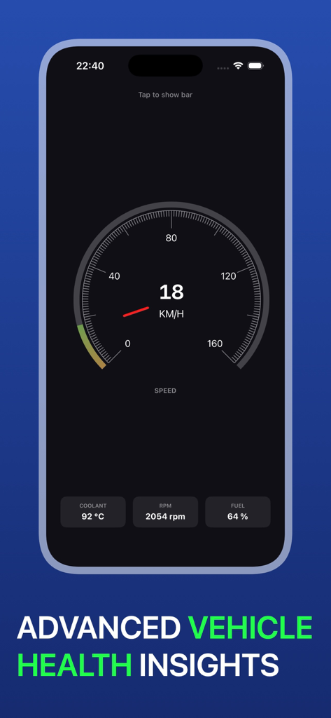 Car Scanner ELM OBD2 - Torque - iPhone screen showing the Car Scanner app with real time data for speed RPM coolant and fuel