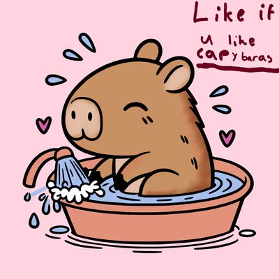 capybara taking a bath