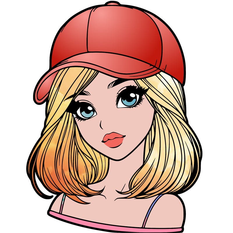 semi realism beautiful girl wearing cap
