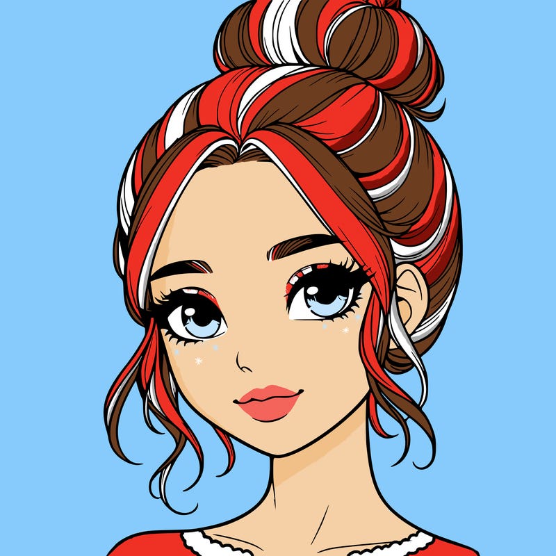 realistic pretty girl with hair in bun
