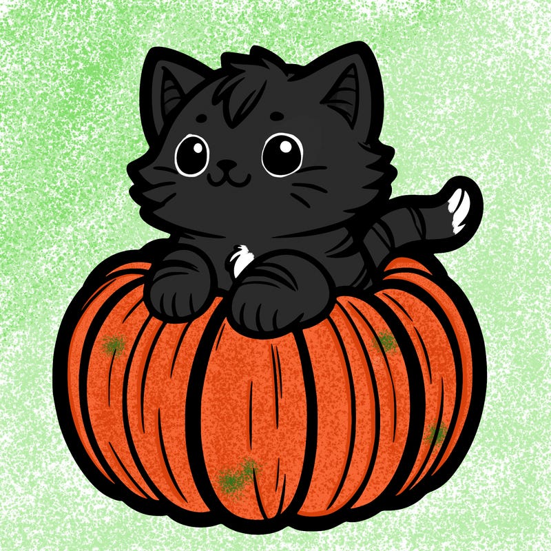 cat in a pumpkin