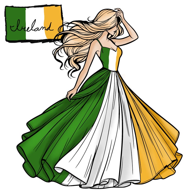 realistic woman with dress flowing in the wind