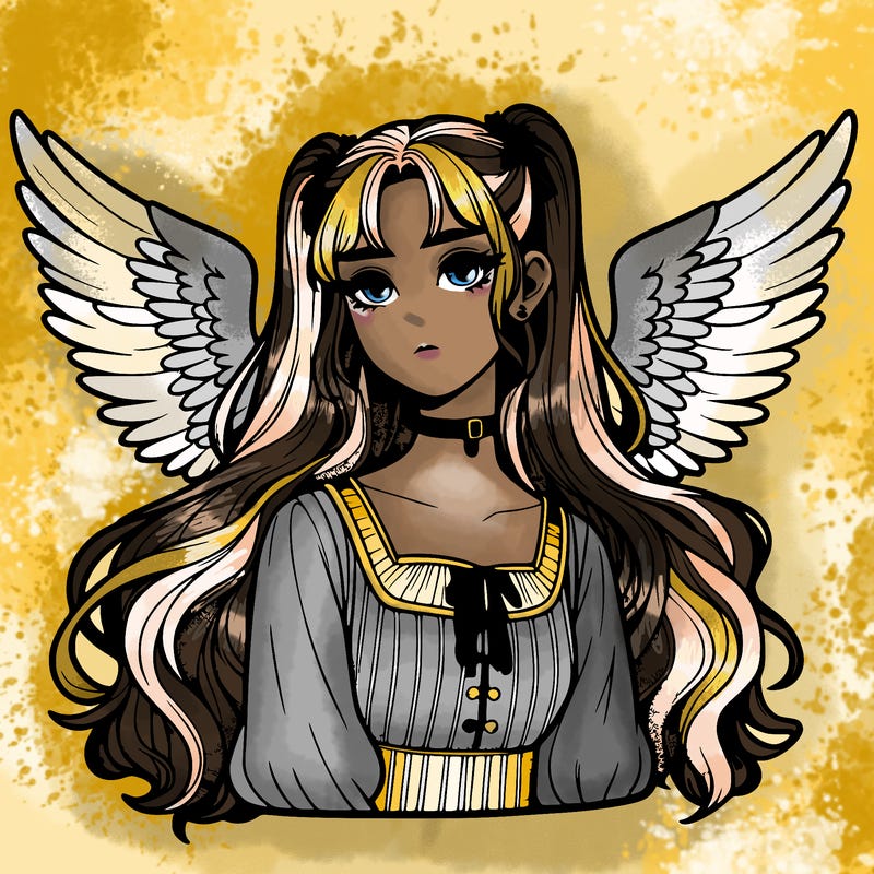 realistic girl with wings