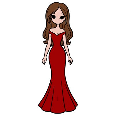 girl in long fitted dress