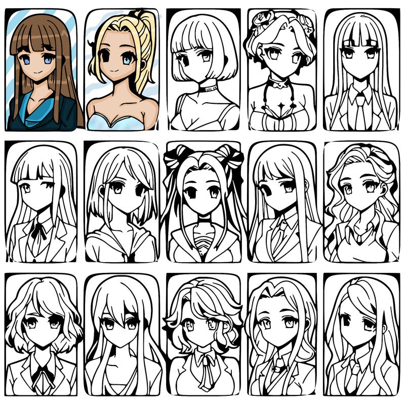 girls that look diffrent anime