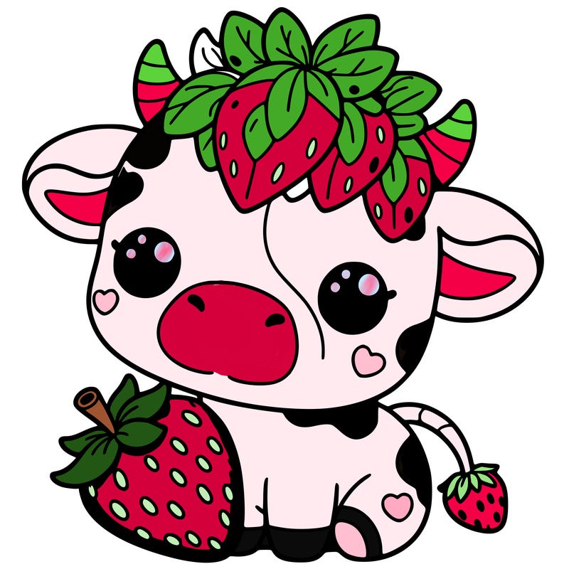 cute strawberry cow