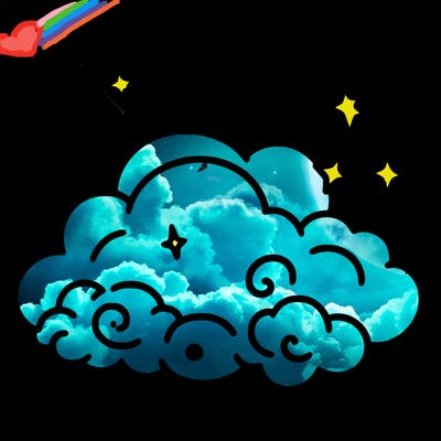 pink starry cloud sky