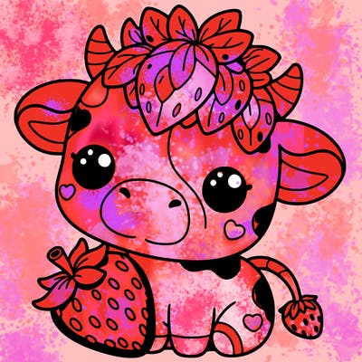 cute strawberry cow
