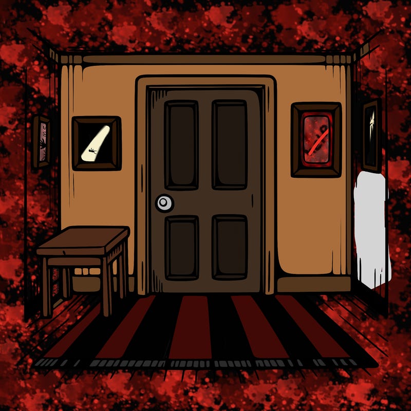 empty room with door