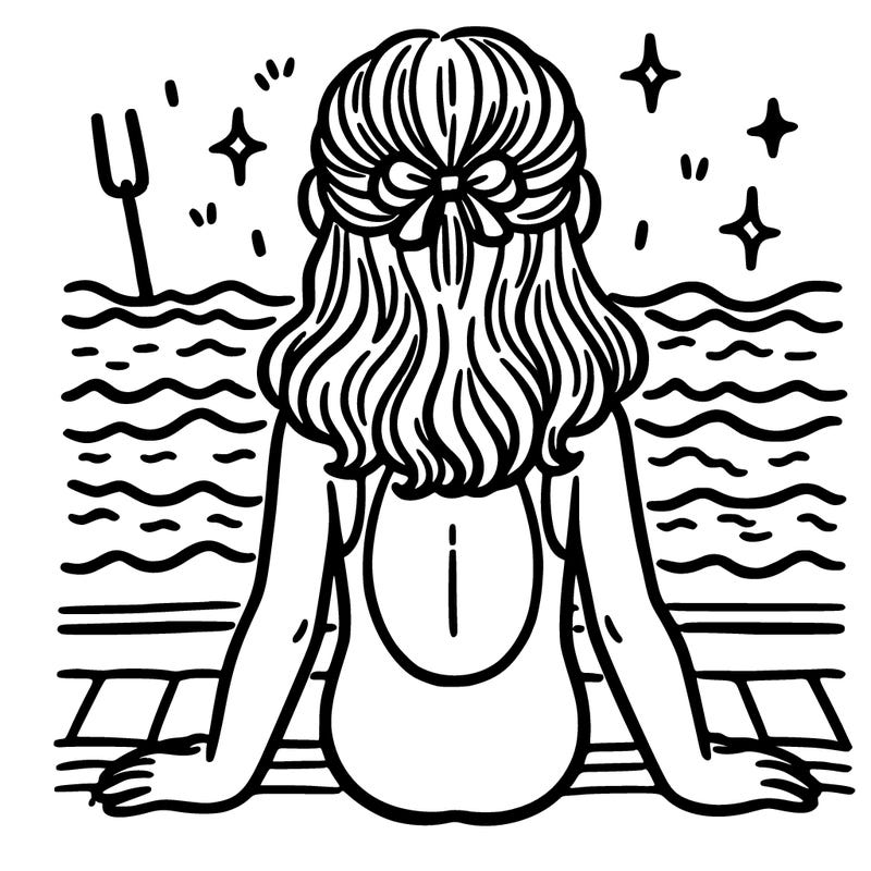 back of girl swimmer