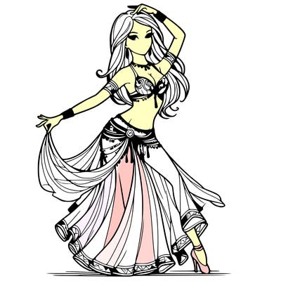 realistic belly dancer
