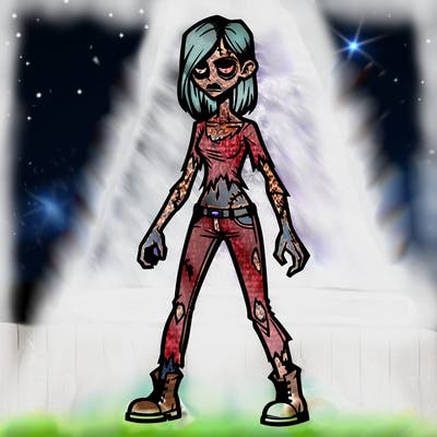 full body female zombie