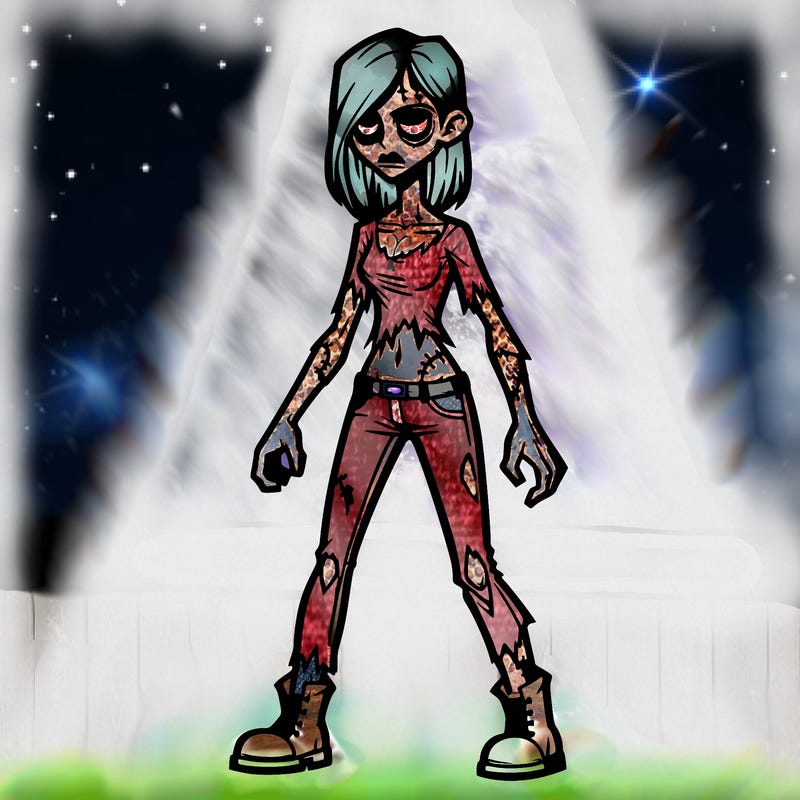 full body female zombie