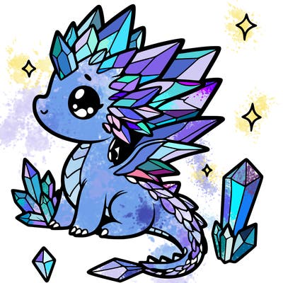 little cute crystal dragon