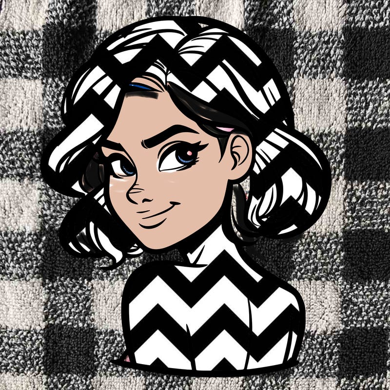 portrait of a woman looking over her shoulder smirking