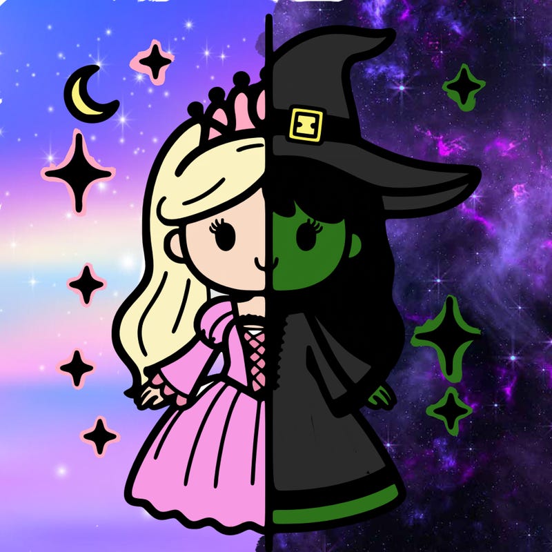 split princess and witch