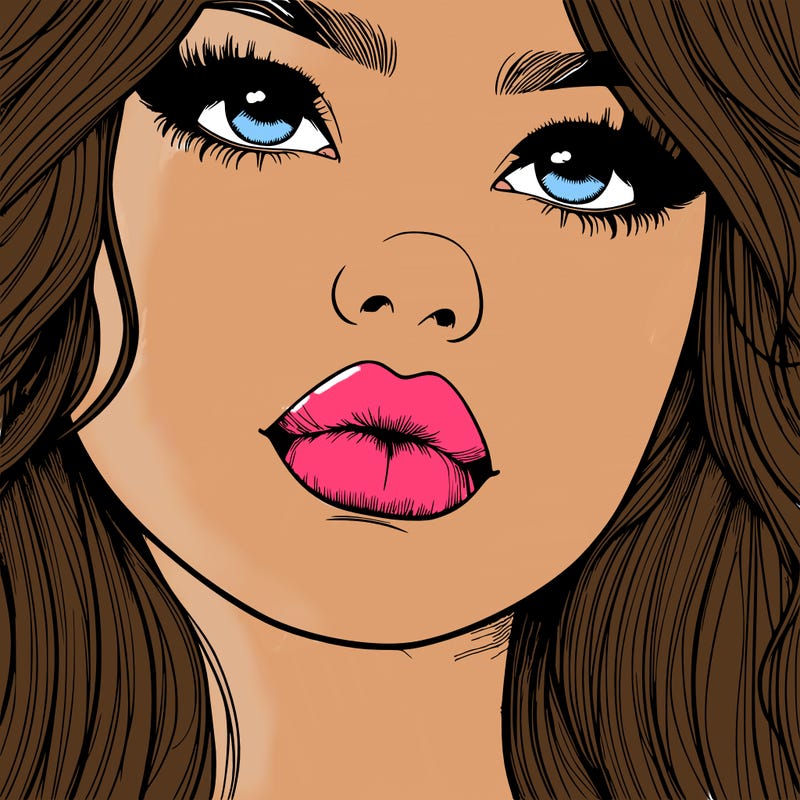 really realistic girl with lips
