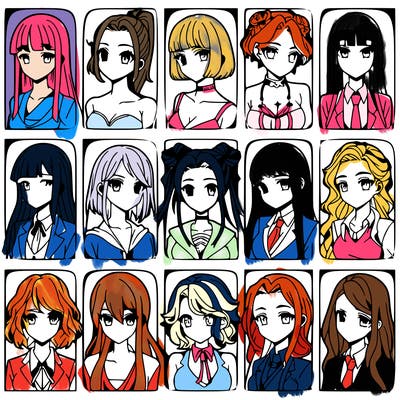 girls that look diffrent anime