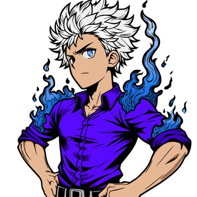 realistic manga man of fire