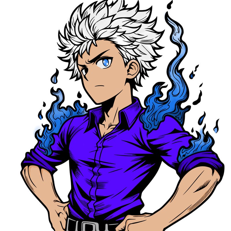 realistic manga man of fire