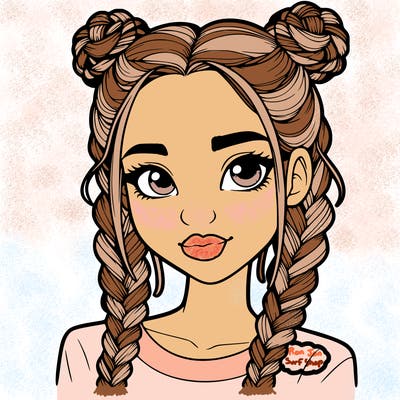 realistic girl with braids