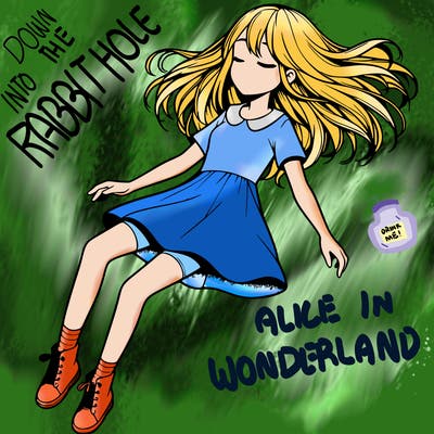 realistic girl floating