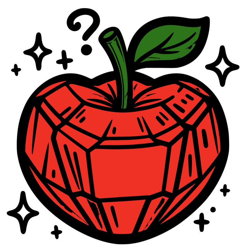 very shiny crystal apple