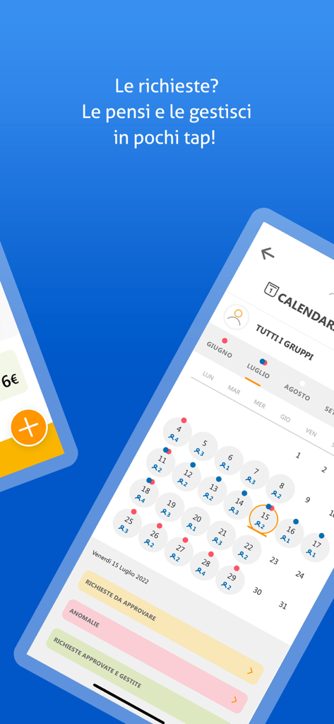 People Smart - Vista de calendario de la aplicación People Smart para gestionar solicitudes de la fuerza laboral