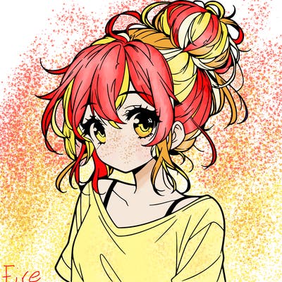 a beautiful anime girl with a messy bun
