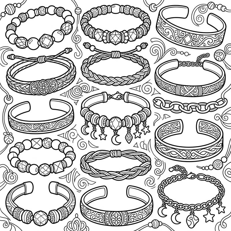 5 Bracelet Coloring Pages - Unique & Free Printable Designs — Color Pop