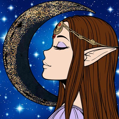 a realistic moon elf