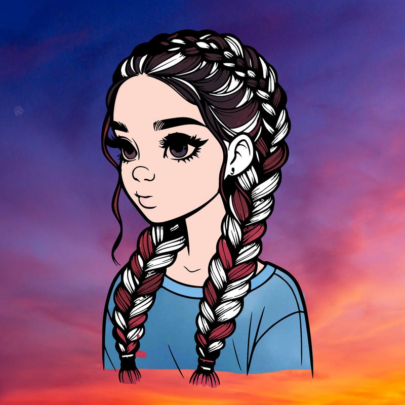 realistic girl with braids