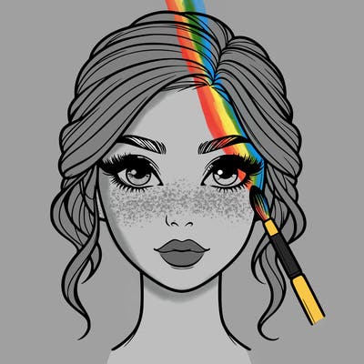 realistic person with makeup