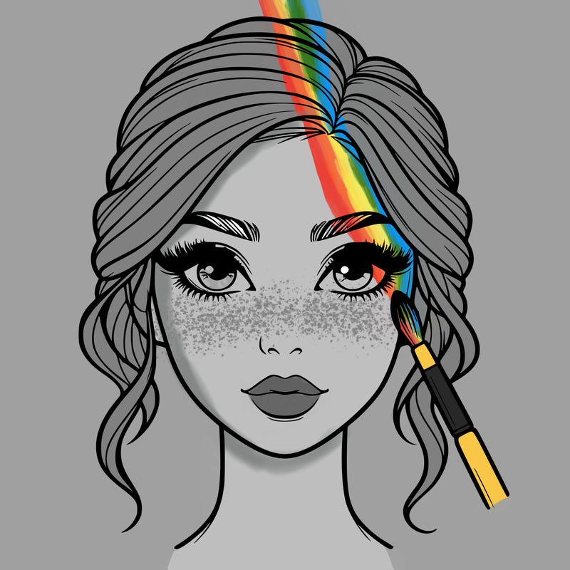 realistic person with makeup
