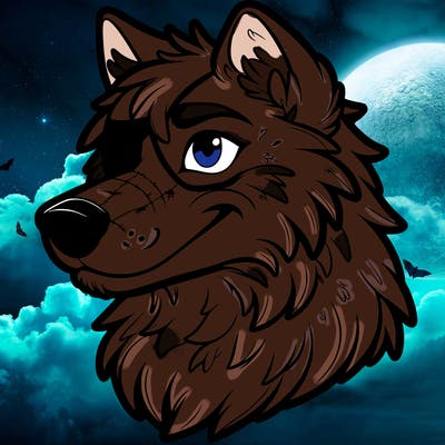 i realistic wolf that is half blind and has a lot of scars