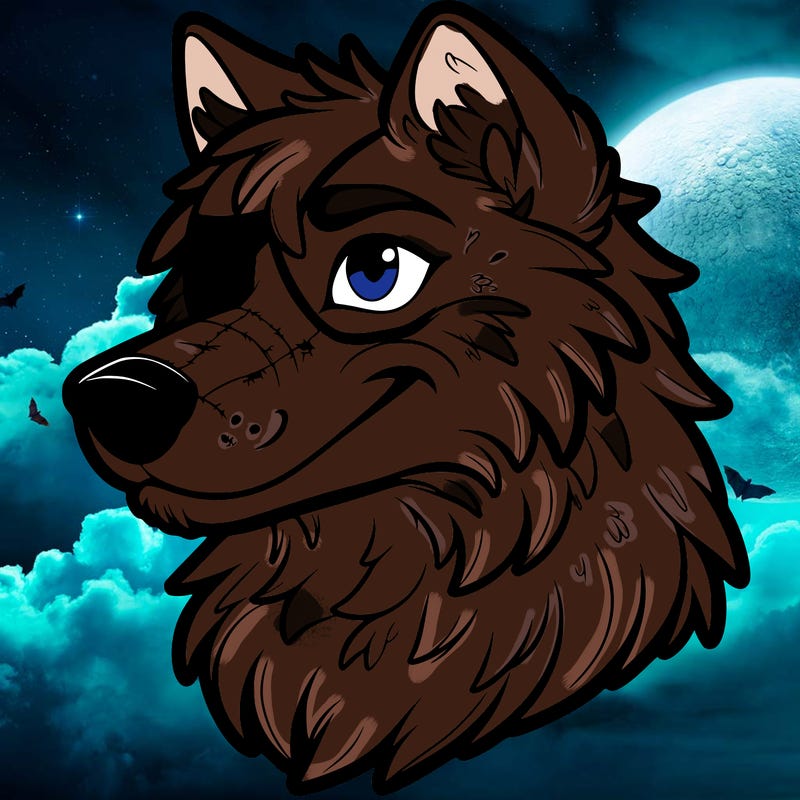 i realistic wolf that is half blind and has a lot of scars