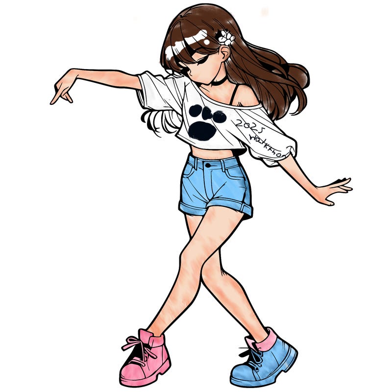realistic girl danceing