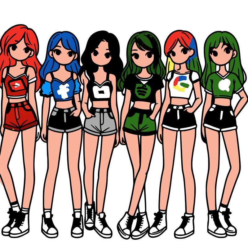 a group of girls wearing crop tops and shorts