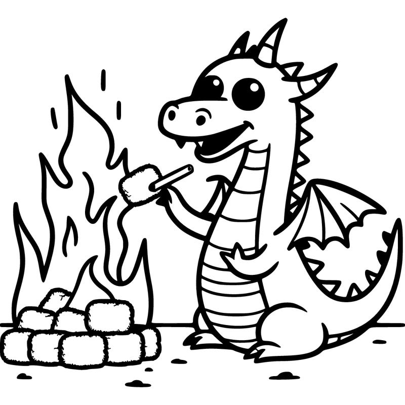 a dragon burning a tater tot