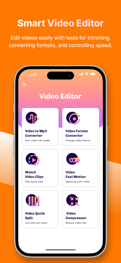 Flexclip - Video Editor - Panel de la aplicación Flexclip mostrando herramientas de conversión y compresión de vídeo