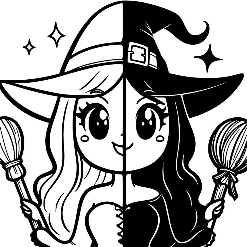 half dark witch half light witch