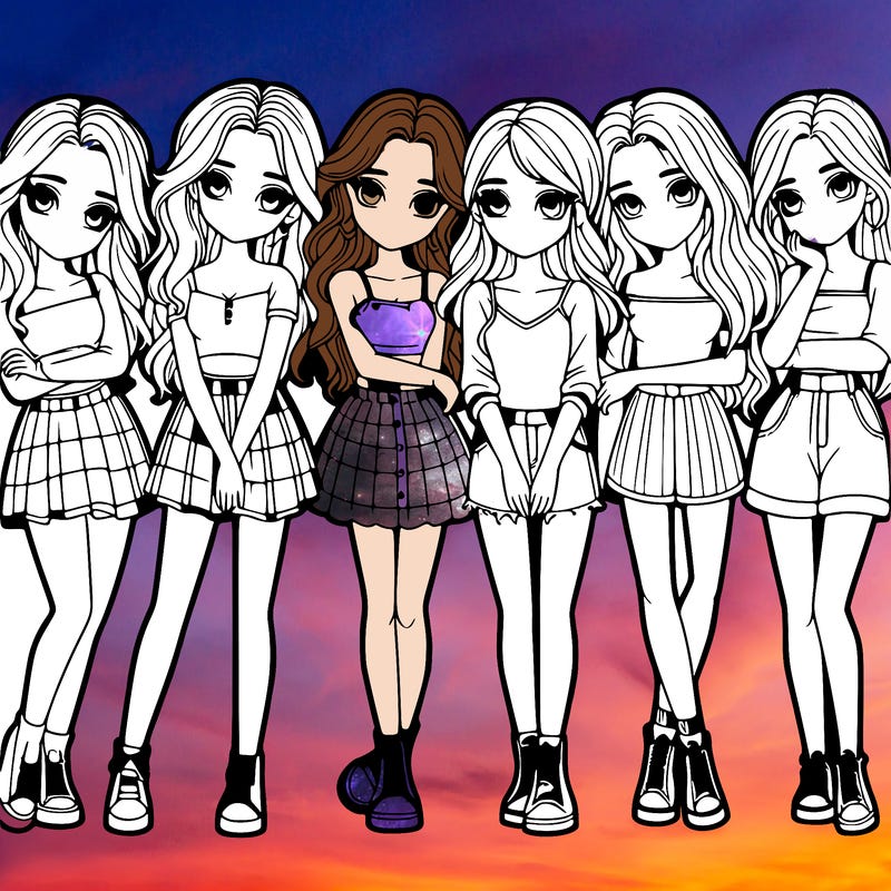 a group of girls realistic