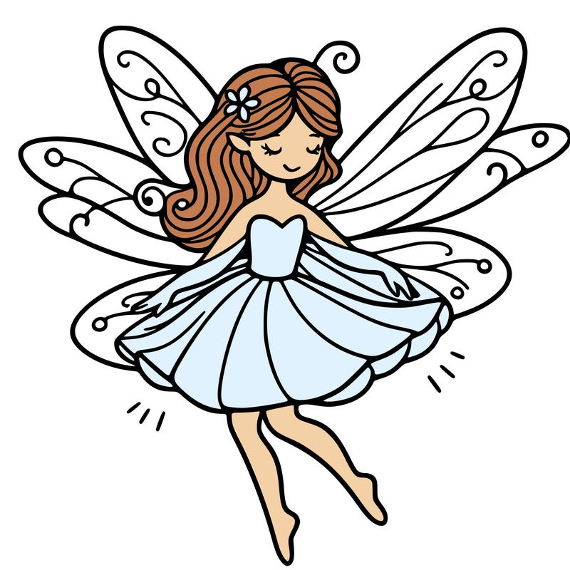 create a fairy with wings flying
