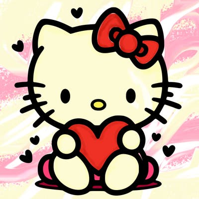 hello kitty with heart