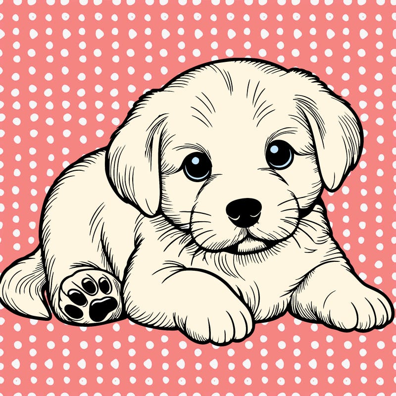 a cute realistic puppy